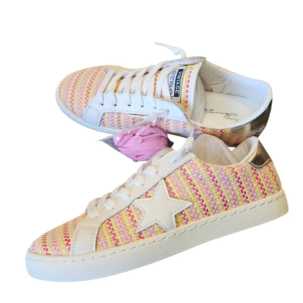 Vintage Havana Carla Light Pink Multi Tweed Slip-On Sneaker Womens NEW
